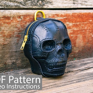 PDF Nähanleitung Leder Geldbörse Totenkopf