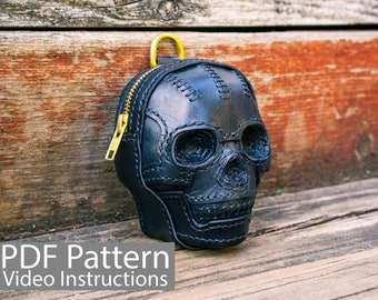 PDF Pattern Leather Skull Coin Purse