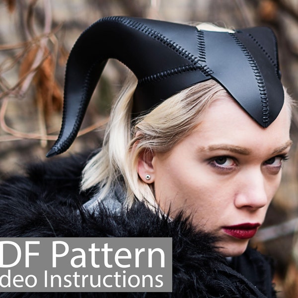 PDF Pattern Leather Ram Horns Headpiece