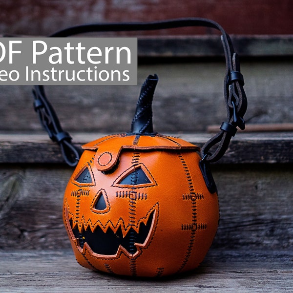 PDF Pattern Leather Pumpkin Jack O' Lantern bag