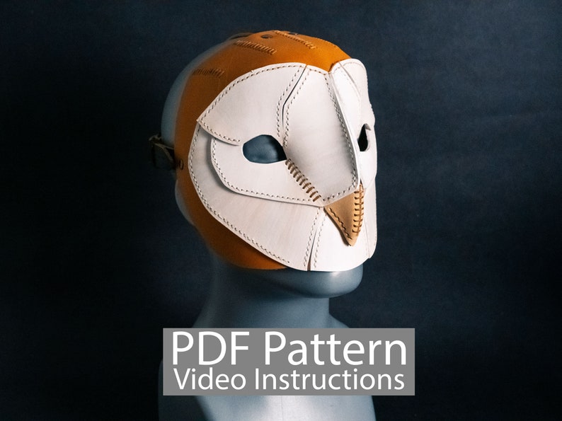 PDF Pattern Leather Barn Owl Mask image 1