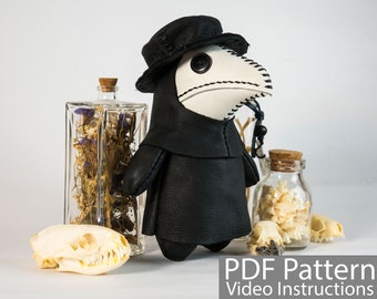 ペスト医師のぬいぐるみの縫製パターン .pdf と人形マスクのボーナス