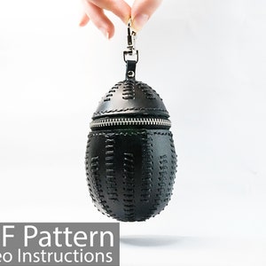PDF Pattern Leather Egg Coin Purse Keychain