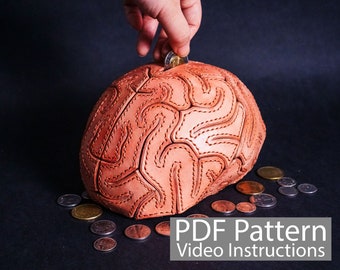 PDF Pattern Leather Brain Money Bank