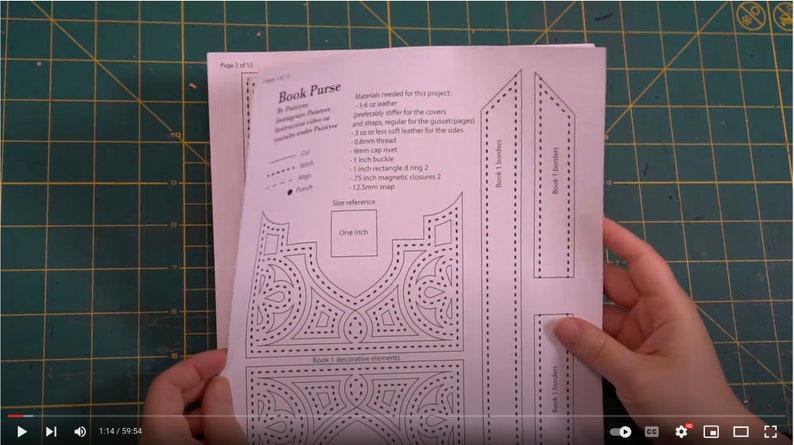 PDF Pattern Leather Book Purse image 3