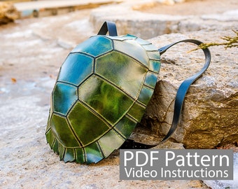 PDF Pattern Leather Turtle Shell Backpack