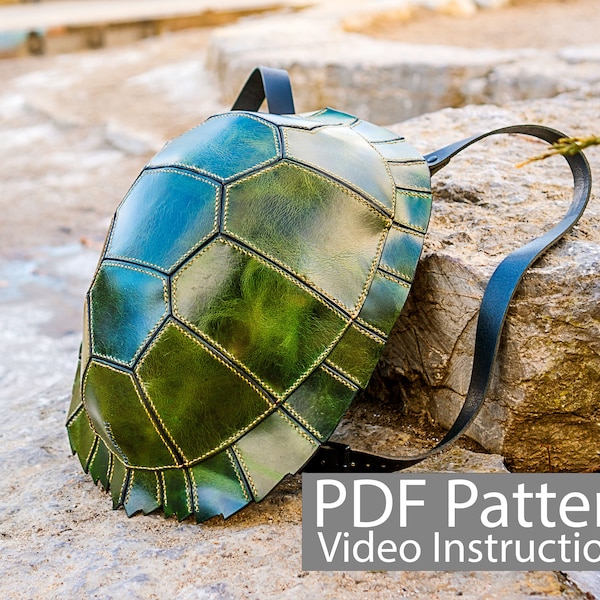 PDF Pattern Leather Turtle Shell Backpack