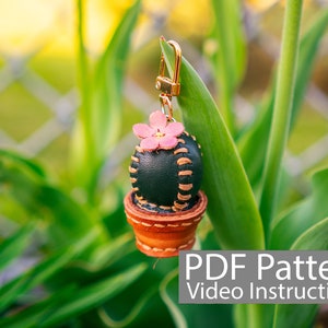 PDF Pattern Leather Cactus Keychain