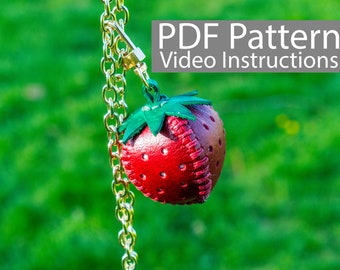 PDF Pattern Leather Strawberry Keychain