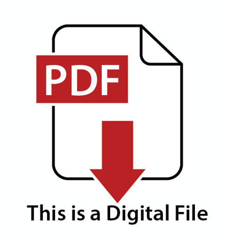 Peut inclure: Une ic&ocirc;ne noire et blanche d'un fichier PDF avec une fl&egrave;che rouge pointant vers le bas. Le texte "This is a Digital File" est sous l'ic&ocirc;ne.