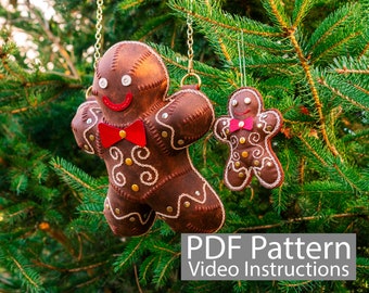 PDF Pattern Leather Gingerbread Man Purse with Ornament