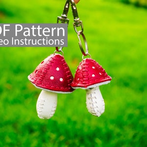 PDF Pattern Mushroom Keychain Small Large