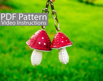 PDF Pattern Mushroom Keychain Small Large
