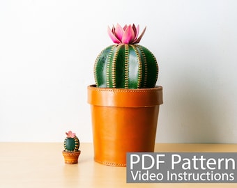 PDF Pattern Leather Cactus Box and Keychain