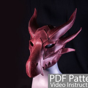 Patron PDF Masque de dragon en cuir
