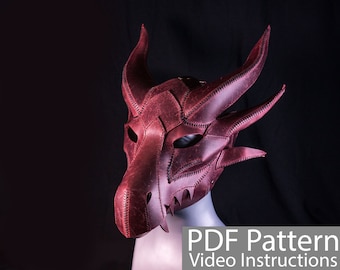 PDF Pattern Leather Dragon Mask