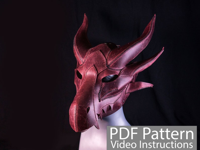 PDF Pattern Leather Dragon Mask image 1