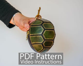 PDF Pattern Leather Turtle Shell Coin Purse