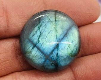 Pear Shape Green Blue Flashy Labradorite Crystal 100/% Natural Labradorite Gemstone Size 35x25x7mm 54Cts AAA+ Quality Labradorite Cabochon