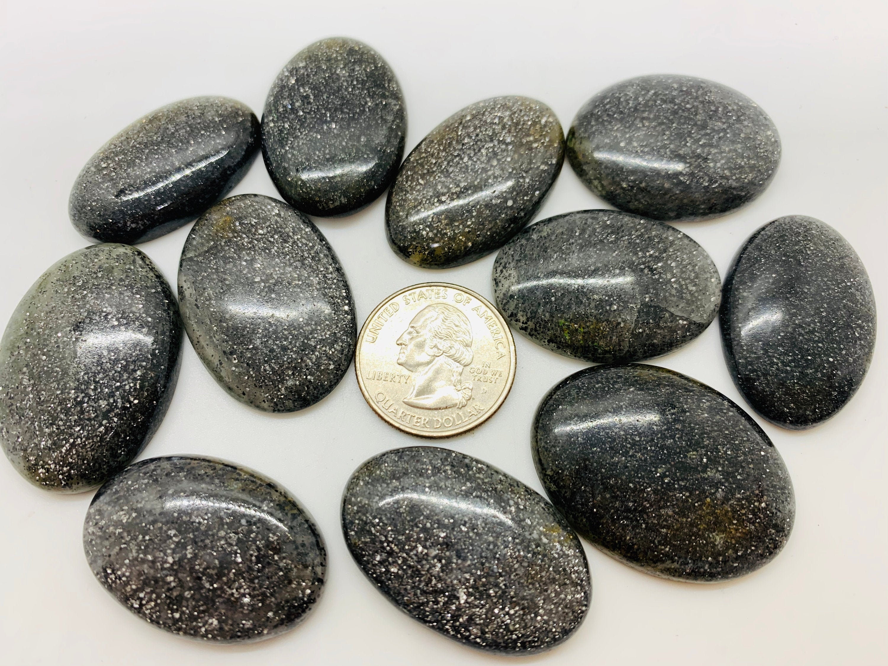 black granite with silver flecks