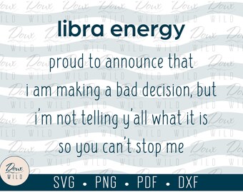 Libra Energy svg, zodiac birthday stars horoscope astrology sun sign print vinyl design cut files DIGITAL DOWNLOAD ONLY vector png dxf