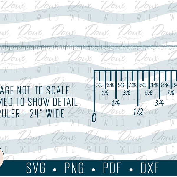 Règle de 24 pouces pour les artisans svg, outils scolaires de patron de bureau imprimable signe impression vinyle conception coupe fichiers DIGITAL DOWNLOAD ONLY vecteur png dxf