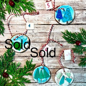 Sea glass Christmas ornaments