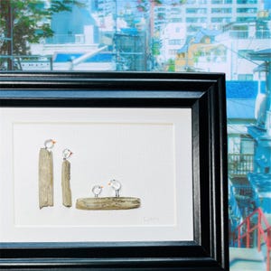 Sea glass art, &quot;Birds at the beach”