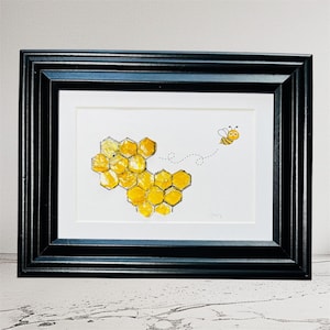 Sea glass art,honeycomb
