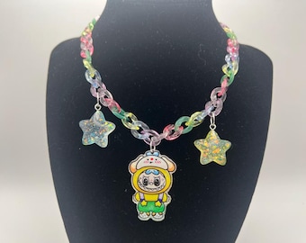 Rainbow Star glitter bedel choker – Kei-ketting kawaii pastel Goth Fairy
