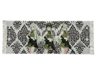 Military Anime Girls Pashmina Scarf – Cyber Goth Festival, Rave & Anime Convention Shawl