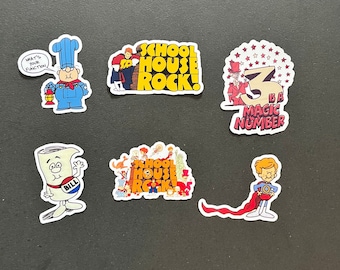 Schoolhouse Rock Characters Vinyl Stickers 50th Anniversary