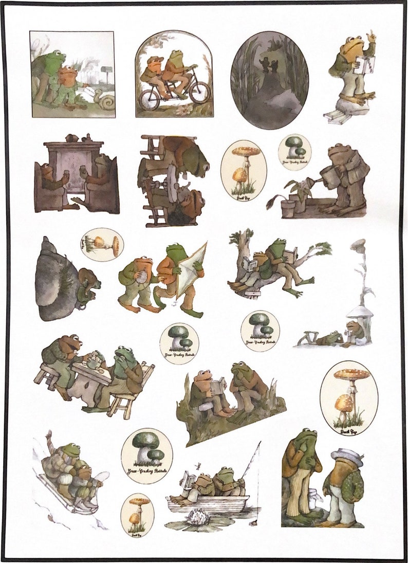 Pegatinas de vinilo con diseño de la rana y el sapo de Arnold Lobel para portadas de libros vintage (ELIGE 1 POR IMAGEN) imagen 2