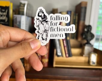 Falling For Fictional Men Bookish Book Lover Vinyl Decal Sticker