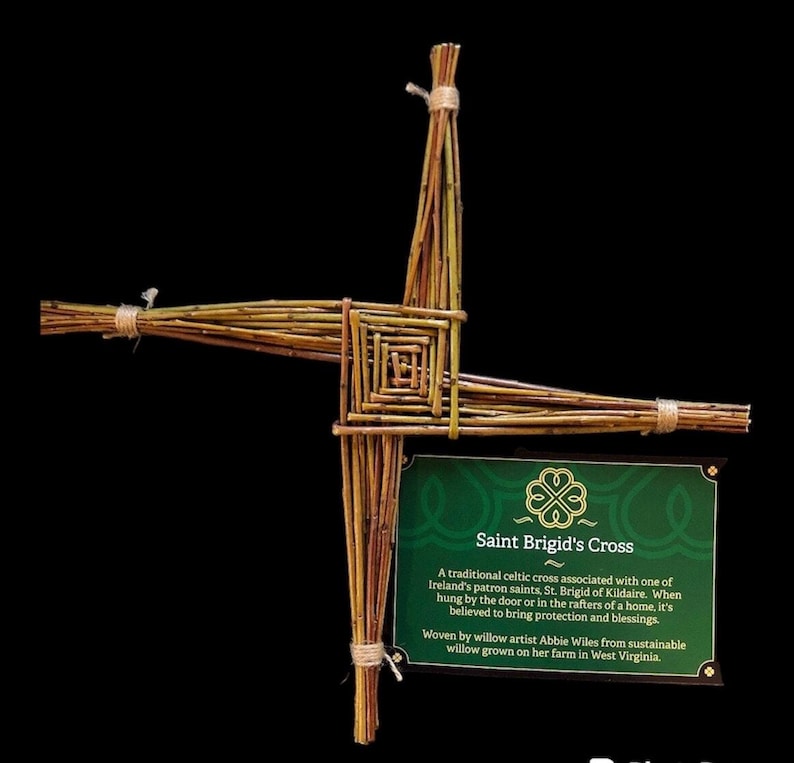 Woven Willow St. Brigid's Cross, Irish Protection Blessing, 10-12 Inch afbeelding 2
