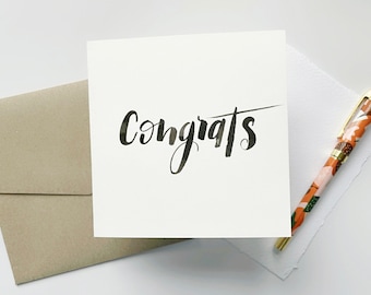 Congrats Card | Blank Card | Brush Lettered | Celebration Card | Friendship Card