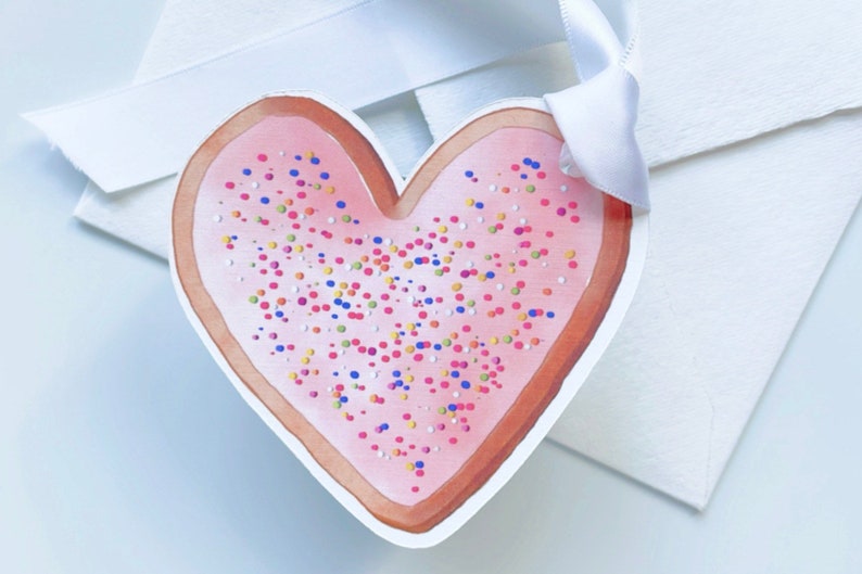 Gift Tag Sprinkle Cookie Illustration & White Ribbon image 5