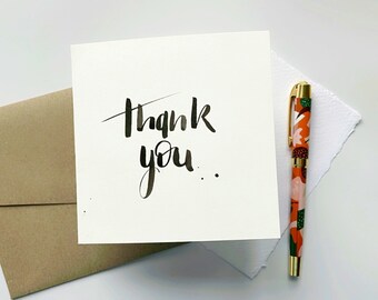 Thank You | Blank Card | Brush Lettered | Celebration Card | Friendship Card