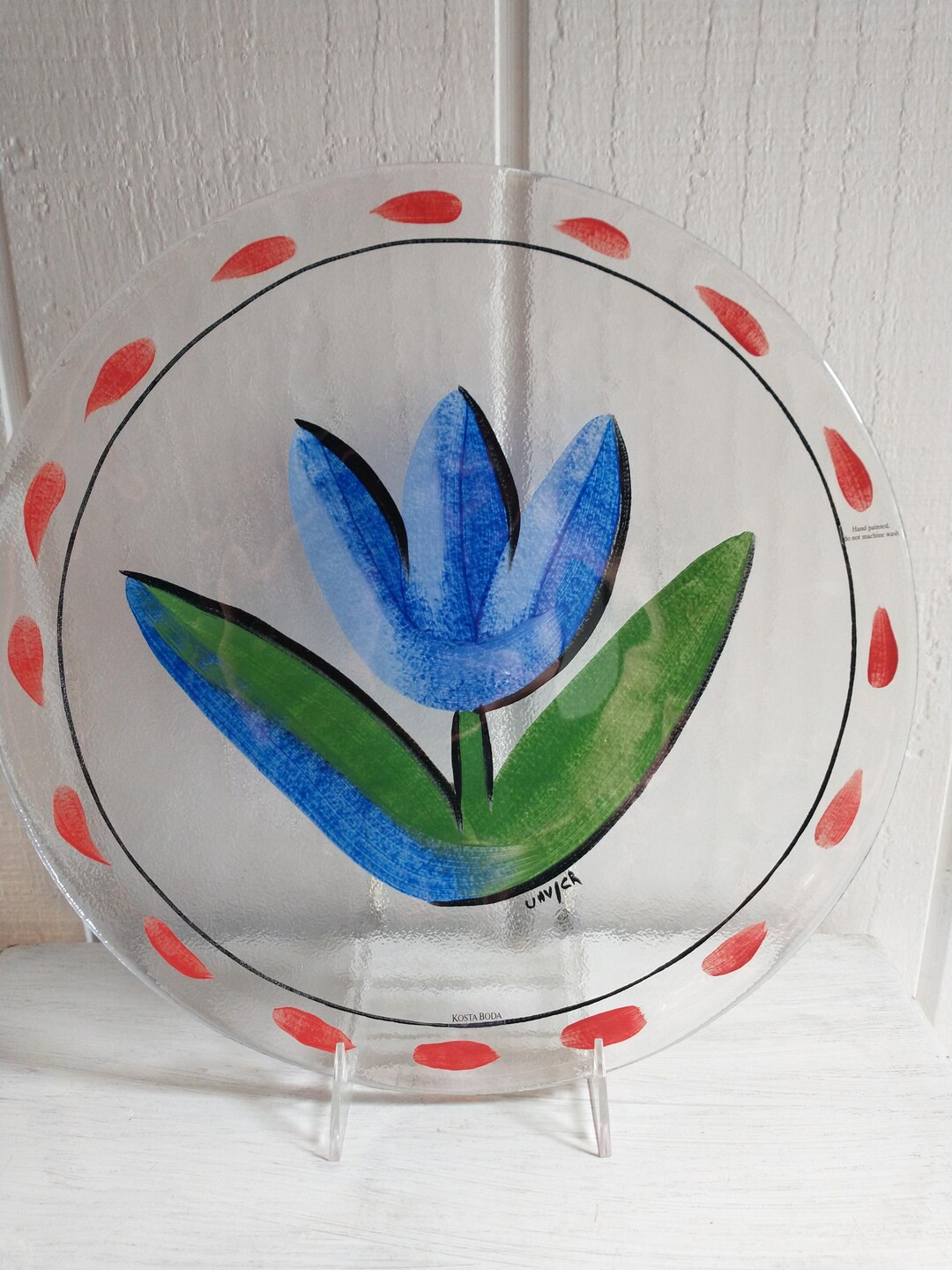 Vintage Kosta Boda Art Glass Tulip Hand Painted Signed Plate - Etsy