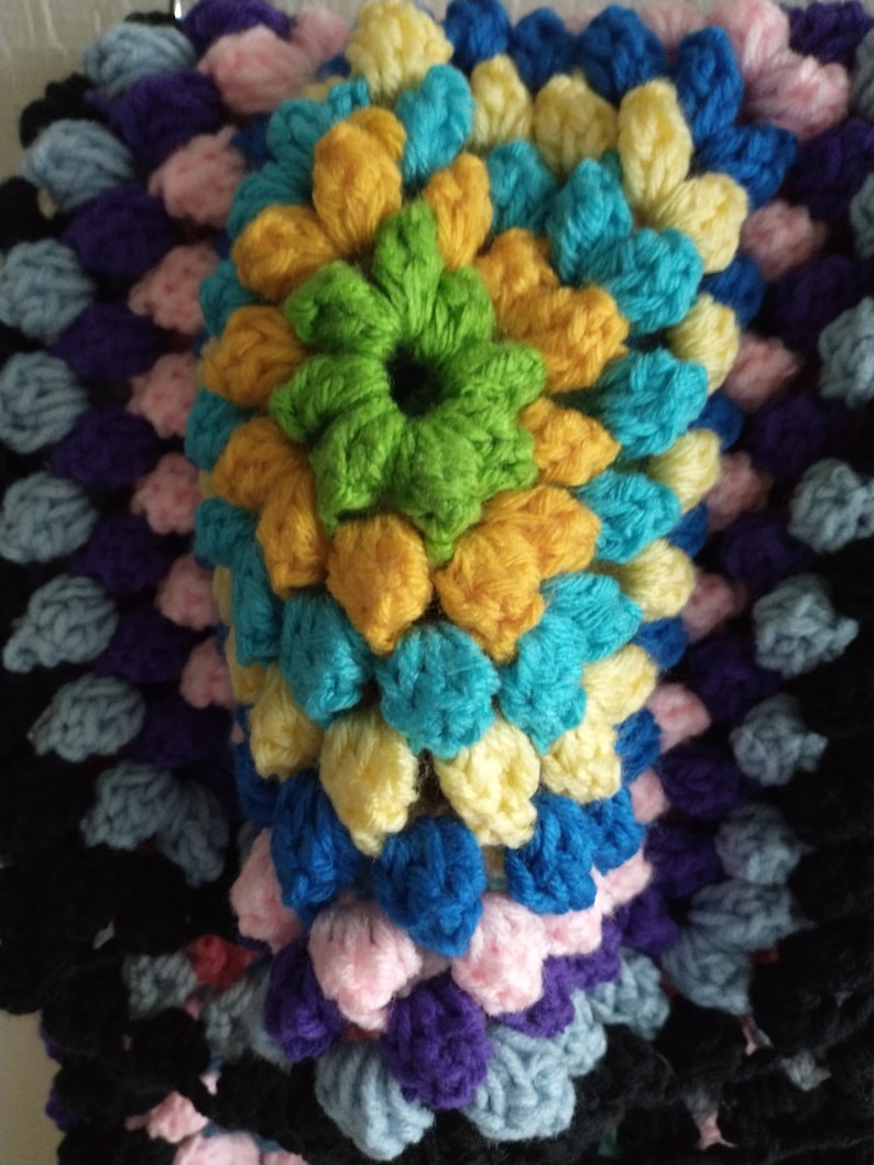 Vintage Afghan/throw Handmade Beautiful Colors Etsy