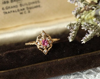 Natural Pink Tourmaline Ring, Vintage Engagement Ring, Pink Gemstone Ring, Delicate Promise Ring, Love Proposal Ring, Valentine's Day Gifts