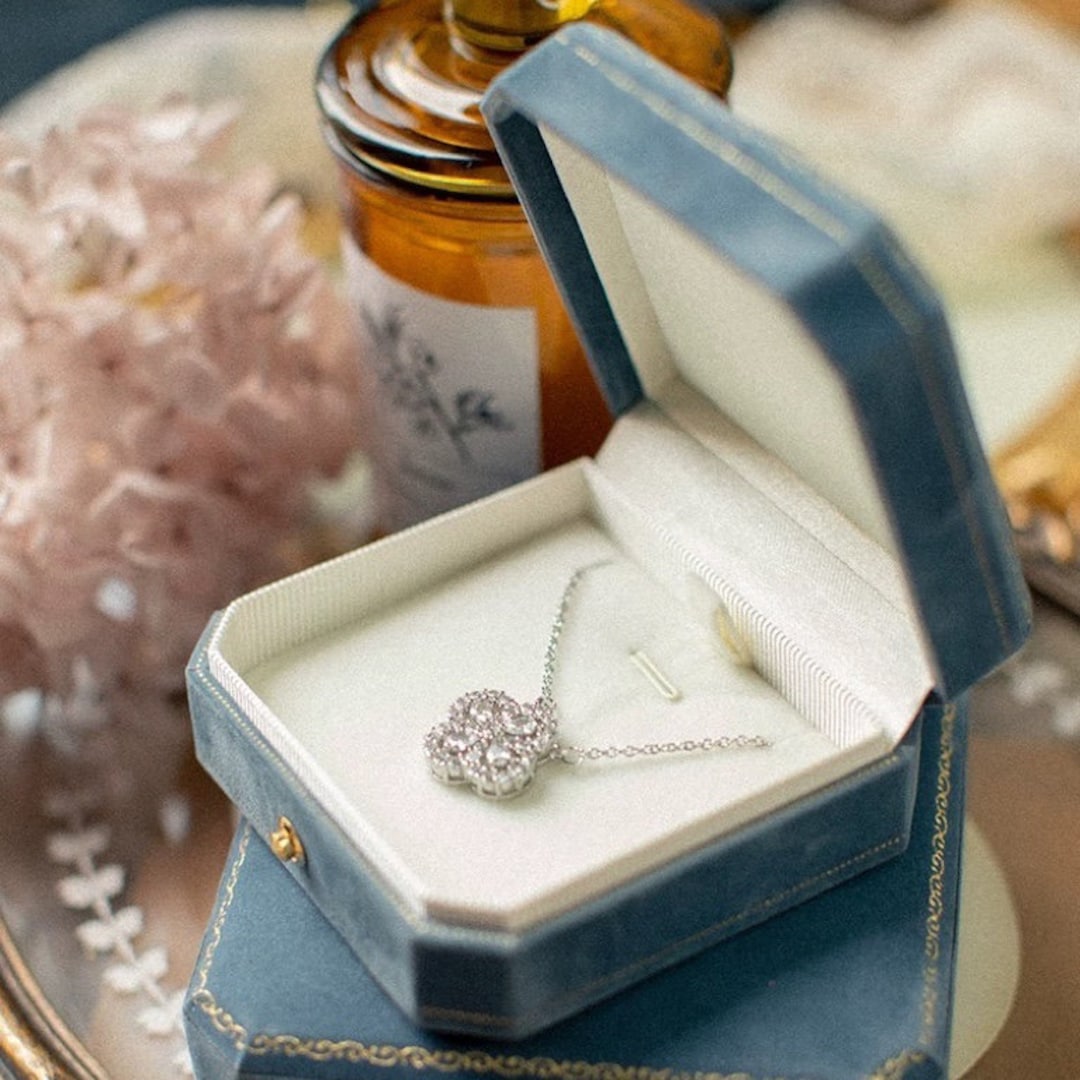 Victorian Style Necklace Box, Octagon Necklace Box, Vintage Necklace