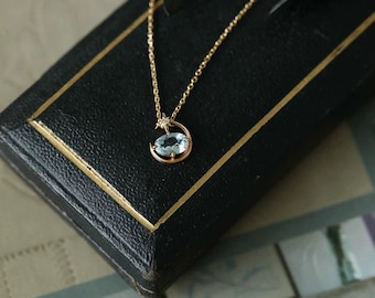 Natural Aquamarine Necklace, Blue Aquamarine Pendant Necklace, Real Aquamarine Necklace Gold, Blue Gemstone Necklace, March Birthstone, Gift