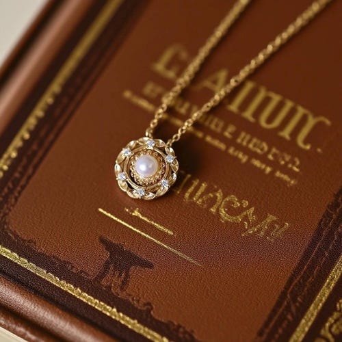 Vintage Pearl Pendant Necklace, Pearl Necklace Gold, Vintage Pearl Pendant, Vintage Necklace for Women, Victorian Pearl Pendant, Gifts