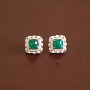 Stunning Green Jade Earrings, Natural Green Jade Stud Earrings, Jade Stud Earrings, Beautiful Bridal Earrings, Green Jade Jewelry, Gifts