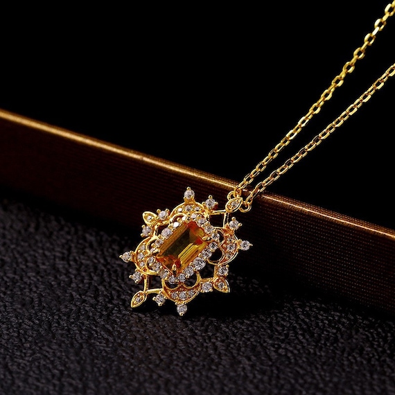 Antique citrine necklace best sale