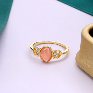 Dainty Promise Ring, Red Agate Ring, Oval Agate Ring, Gemstone Promise Ring, Agate Engagement Ring, Red Carnelian Ring, Gifts for Moms