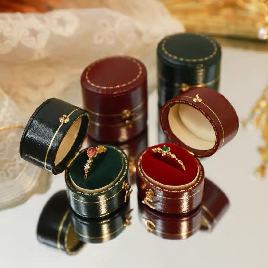 Vintage Style Ring Box Mini Victorian Style Ring Box Etsy