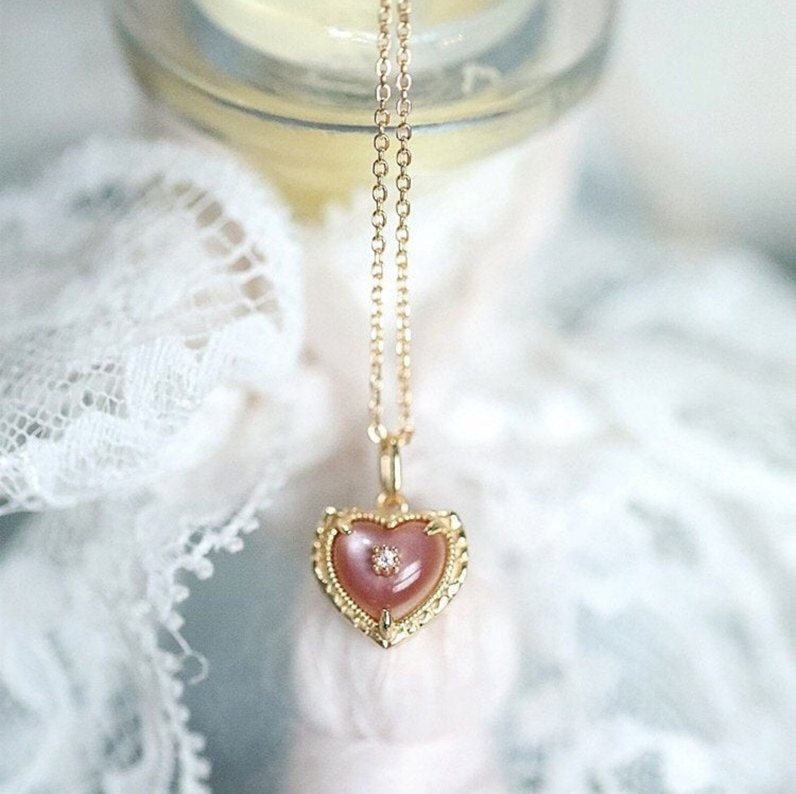 Gemstone heart pendant Clearance