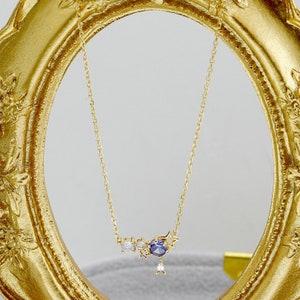 Thanksgiving Gifts, Tanzanite Necklace Gold, Natural Tanzanite Necklace, Multi Color Gemstone Necklace, Bridesmaid Necklace, Gifts for Her